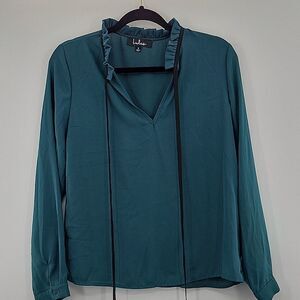 3 For $20 Lulus Hunter Green  Blouse w/ Black trim size S